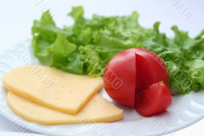 Tomato, cheese, salad