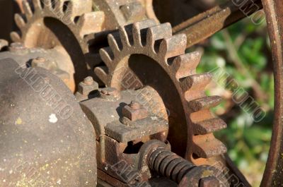 Vintage Rusty Farm Equipment Gears