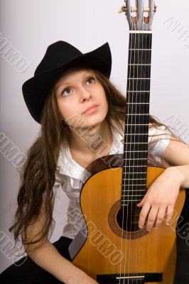 beautiful girl with a guitar