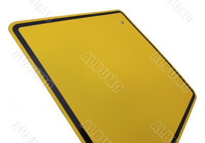 Blank Yellow Road Sign Isolated