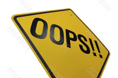 Oops! Road Sign Isolated