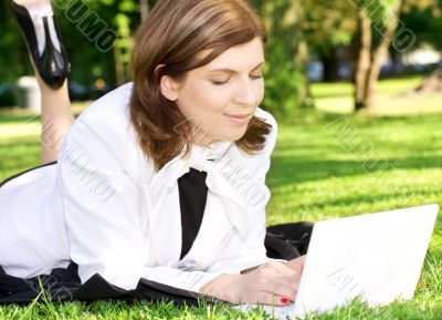 office lady in park