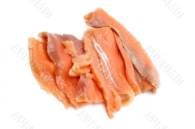 salmon on white