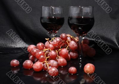 Red Wine And Grapes