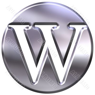 3D Silver Letter W