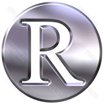 3D Silver Letter R