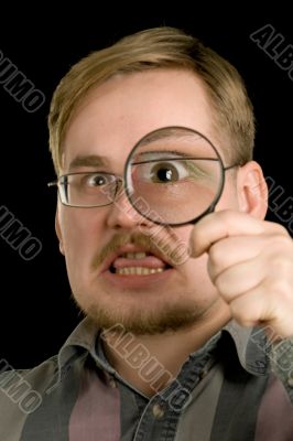man with loupe