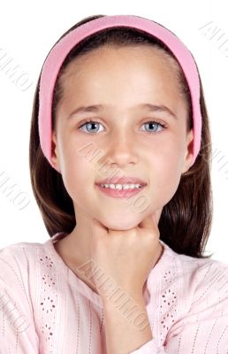 Adorable girl thinking