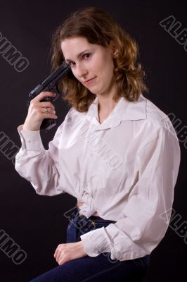 woman with gun