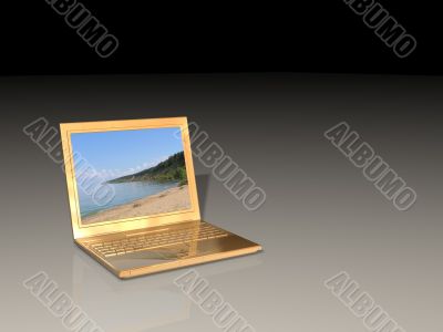 Golden laptop