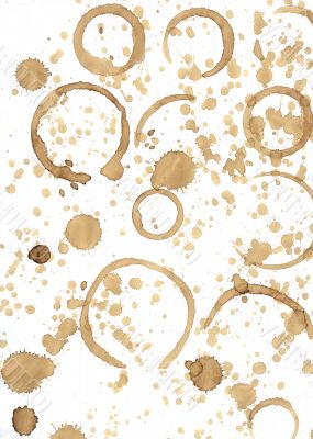 Stain of coffee on sheet of paper