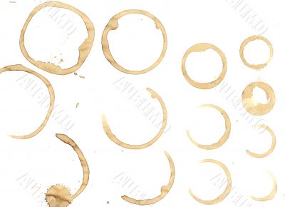 Stain of coffee on sheet of paper