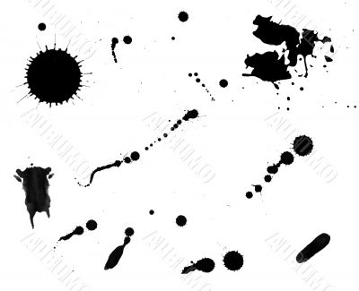Splashs of ink of black color
