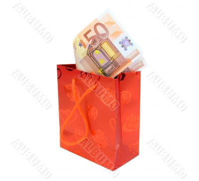 Shopping bag with euros