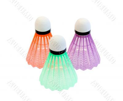 Three color shuttlecocks