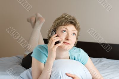 young woman with mobile phone