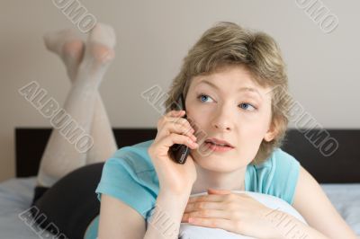 young woman with mobile phone