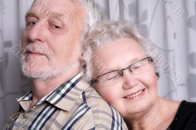 Loving elderly couple