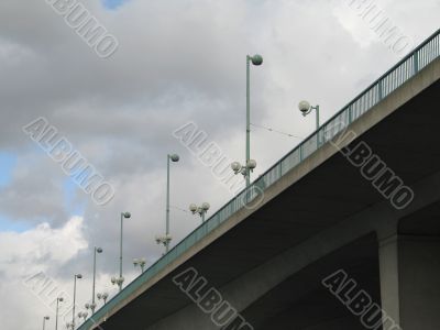 high concrete highway with dark sky