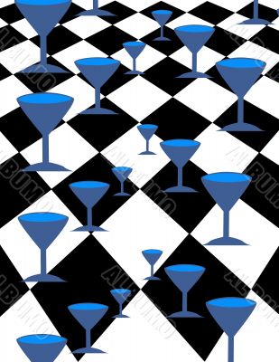 Blue wine glasses