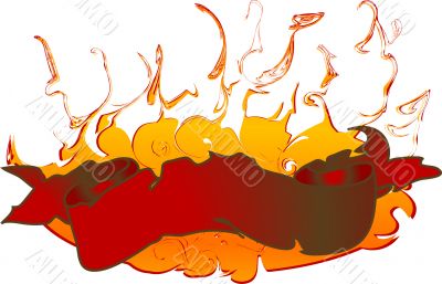 Banner with fire