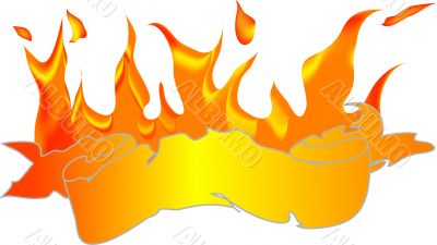 Banner with fire