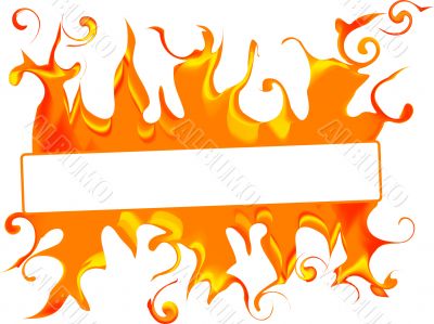 Banner with fire