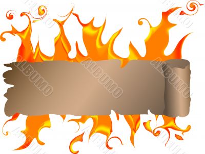 Banner with fire