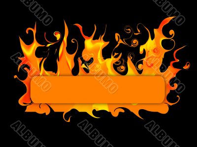 Banner with fire