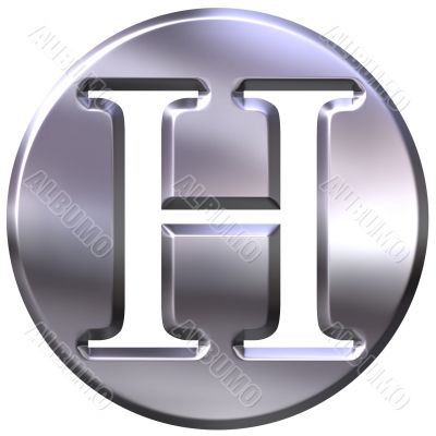 3D Silver Letter H