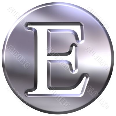3D Silver Letter E