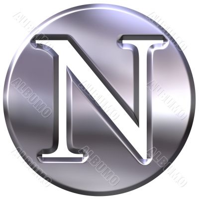 3D Silver Letter N