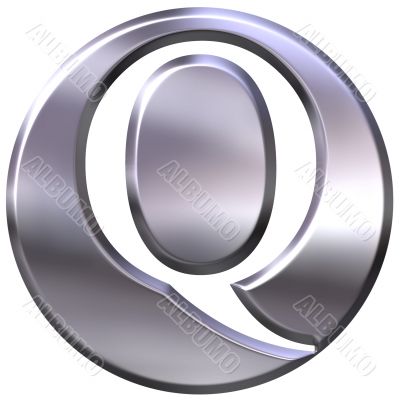 3D Silver Letter Q