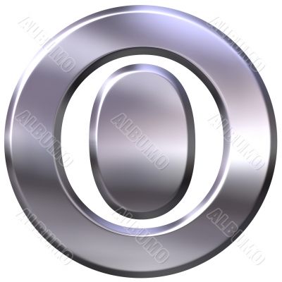3D Silver Letter O