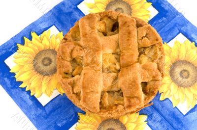 apple pie with sun flowers