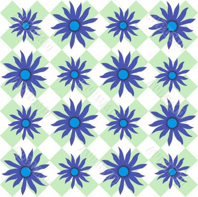 Blue Black eyed Susan on Plaid