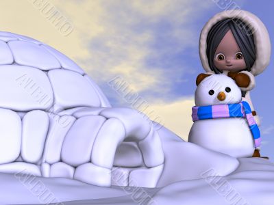 Toon Eskimo with Background
