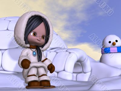 Toon Eskimo with Background