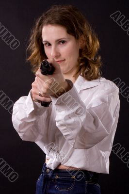 woman with gun