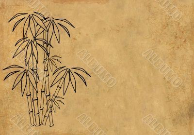 Sheet rice paper with figure of bamboo