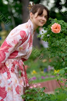 Girl in a flower yukata