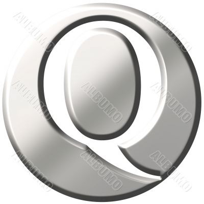 3D Steel Letter Q