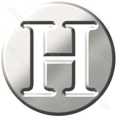 3D Steel Letter H