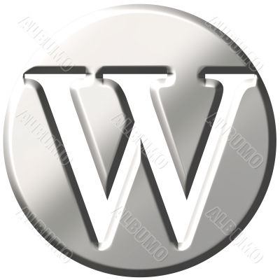 3D Steel Letter W