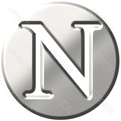 3D Steel Letter N