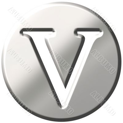 3D Steel Letter V