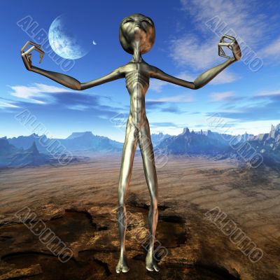 Alien with Background