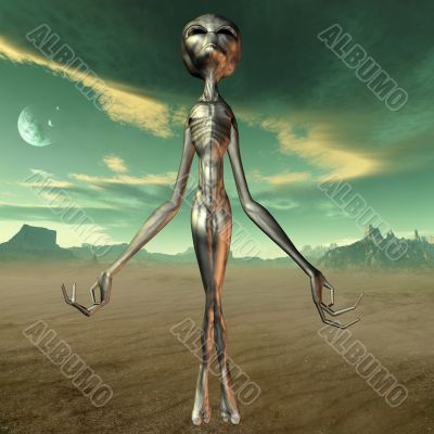 Alien with Background