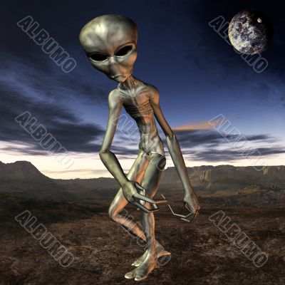 Alien with Background