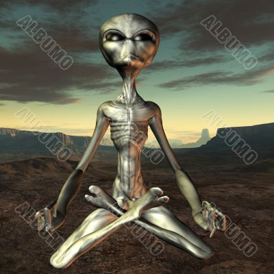 Alien with Background